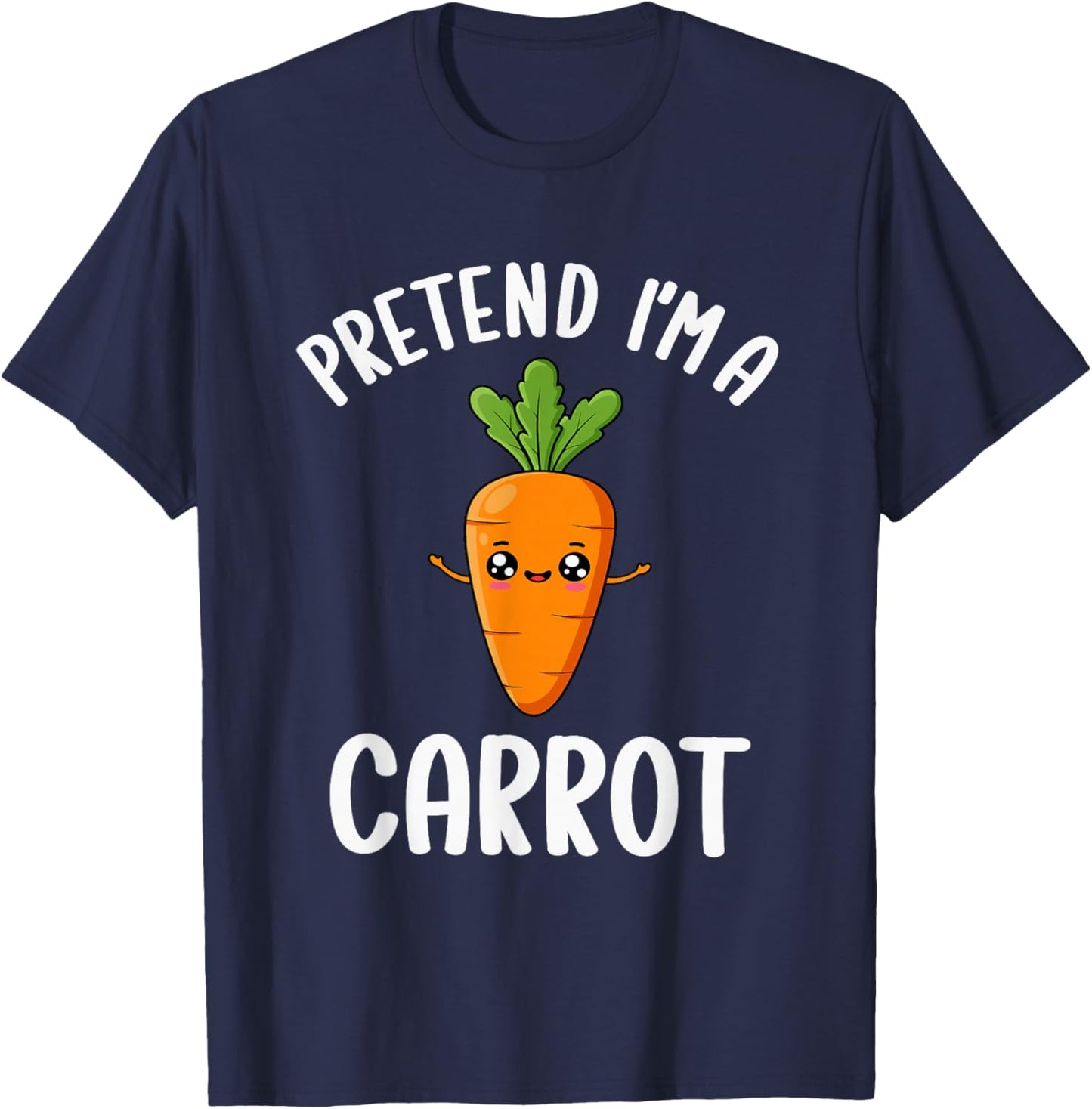Pretend I'm A Carrot Kids Funny Carrot Halloween Costume T-Shirt - T-Shirt | Navy