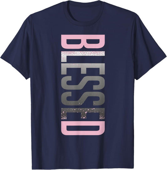 Pink Foam Black White Graphic Match T-Shirt - T-Shirt | Navy