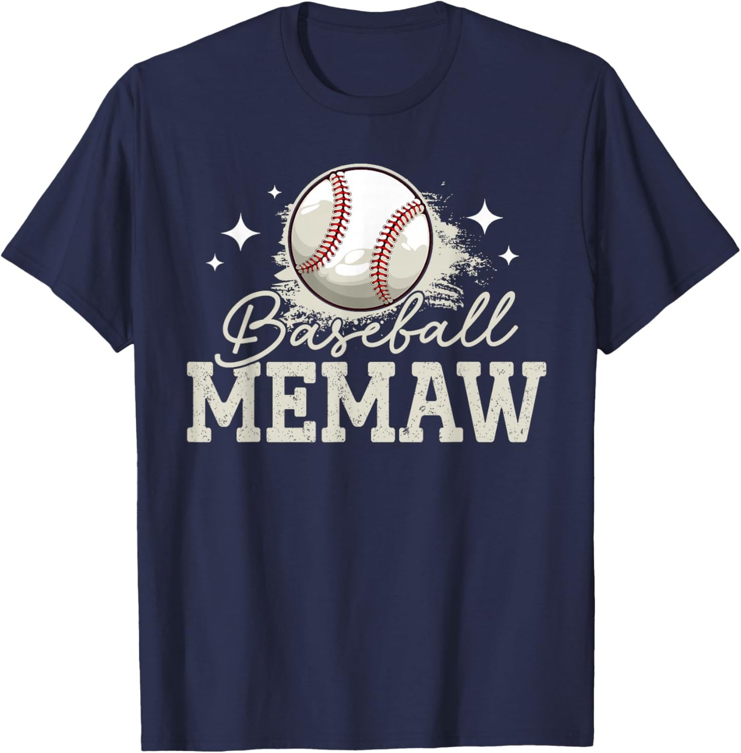 Baseball Memaw Sport Baseball Player T-Shirt - T-Shirt | Navy