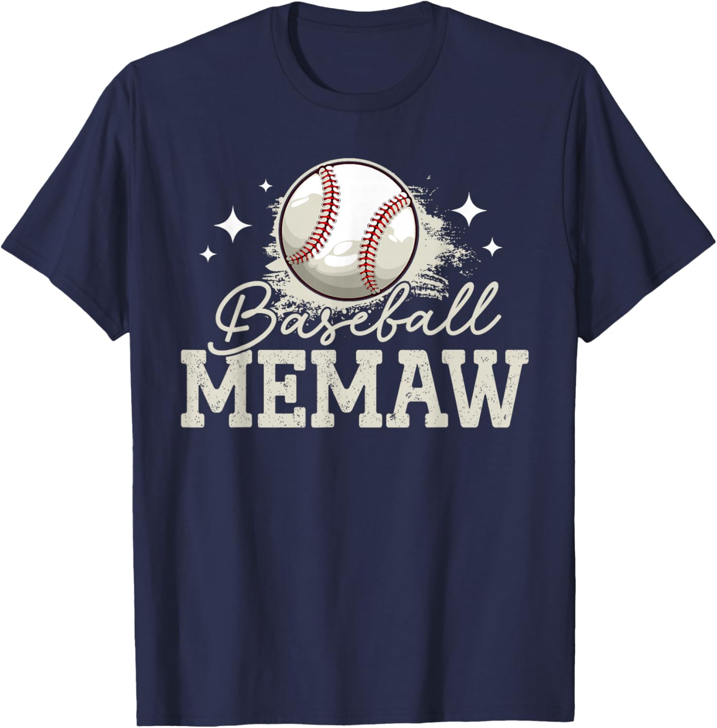 Baseball Memaw Sport Baseball Player T-Shirt - T-Shirt | Navy