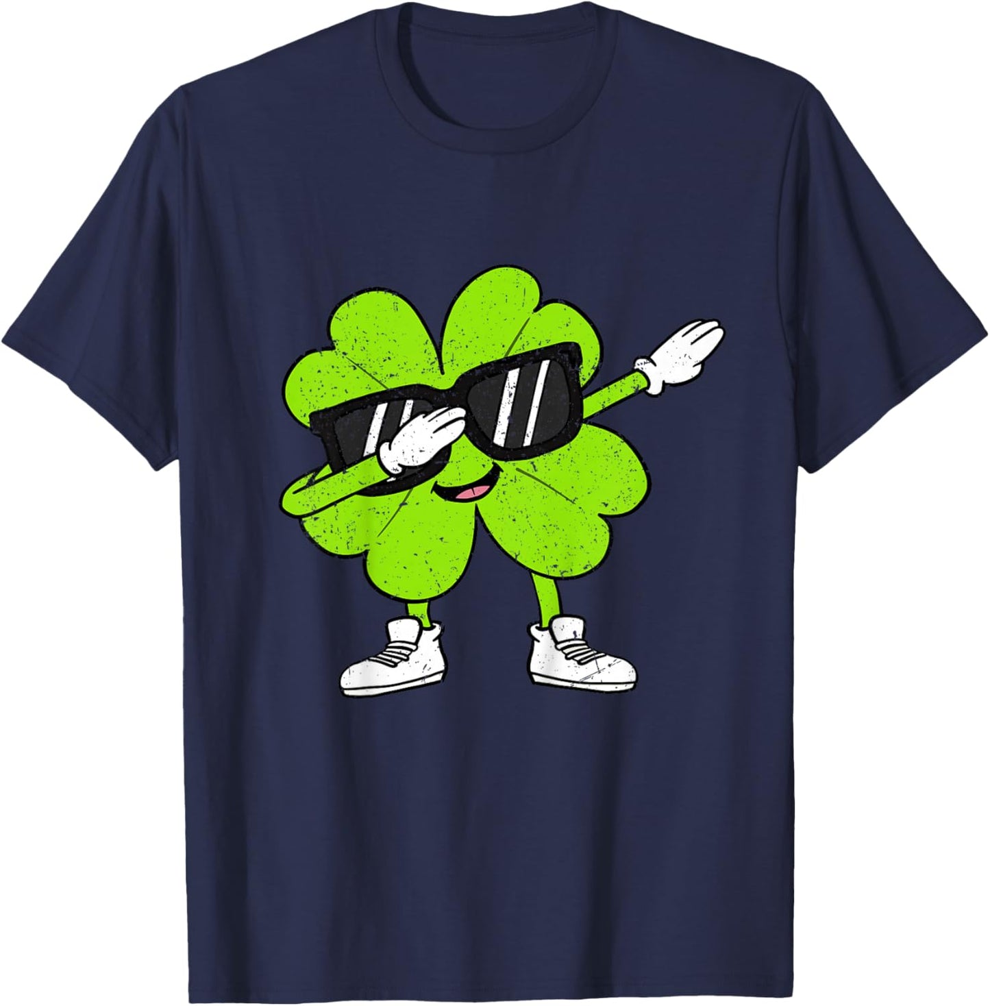 Kids Boys St Patricks Day Toddler Lucky Dabbing Shamrock Clover T-Shirt - T-Shirt | Navy