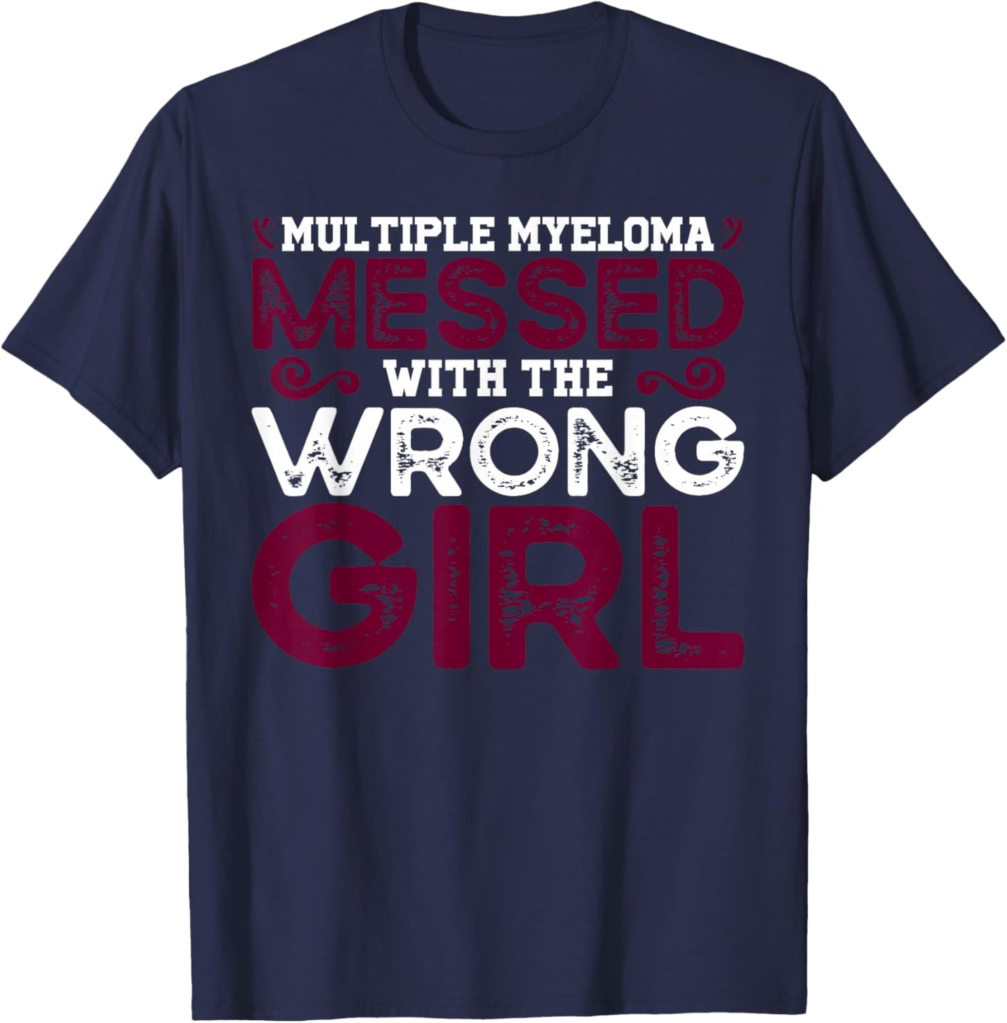 Multiple Myeloma Warrior Girl T-Shirt - T-Shirt | Navy