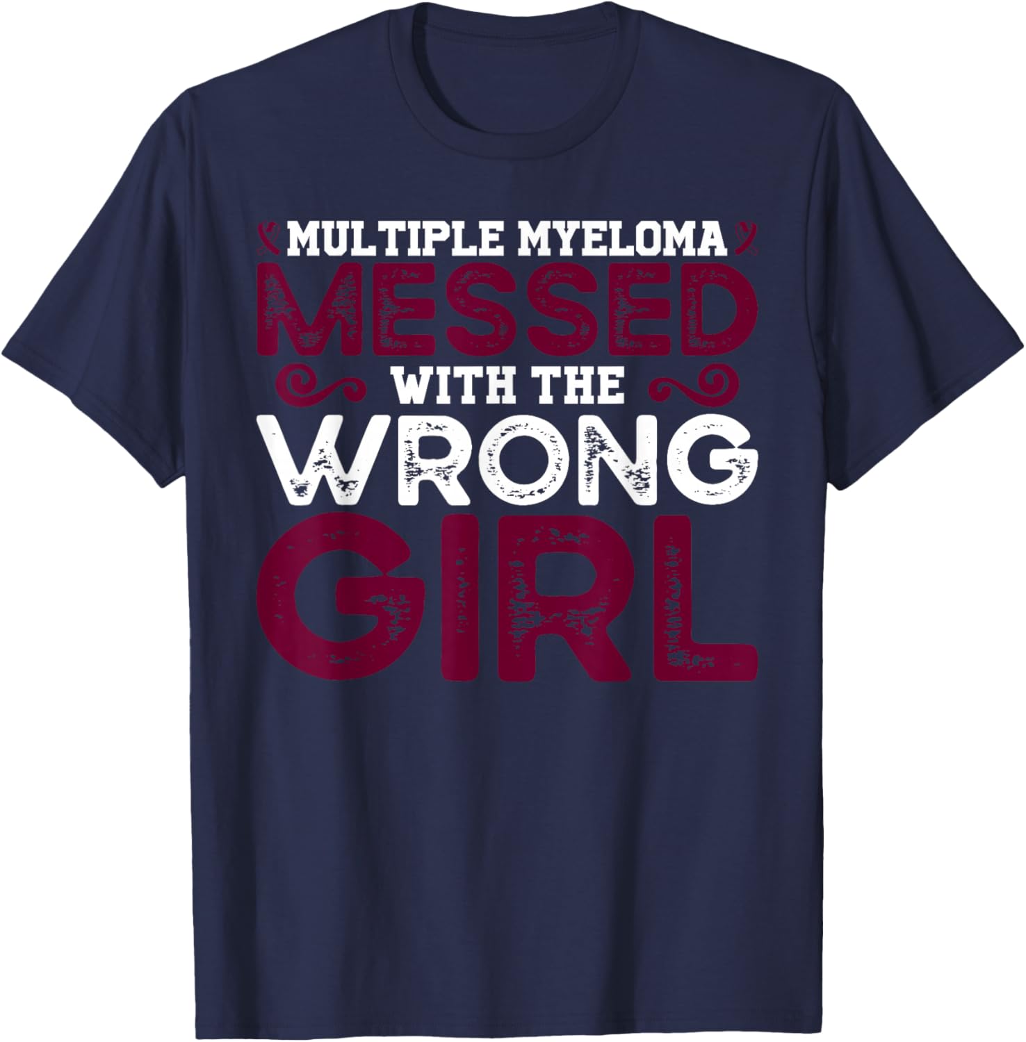 Multiple Myeloma Warrior Girl T-Shirt - T-Shirt | Navy