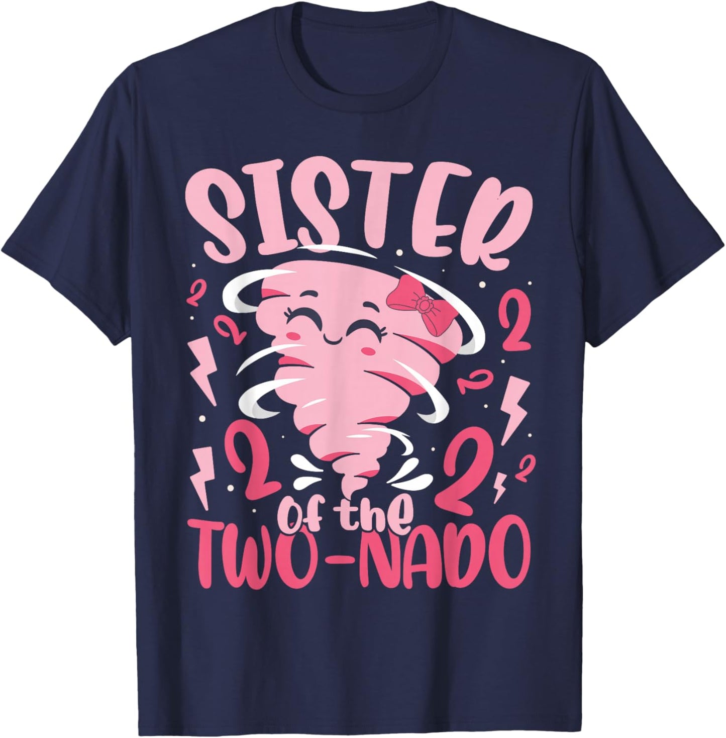 Sister of The Two-nado Tornado Themed 2nd Birthday Party T-Shirt - T-Shirt | Navy