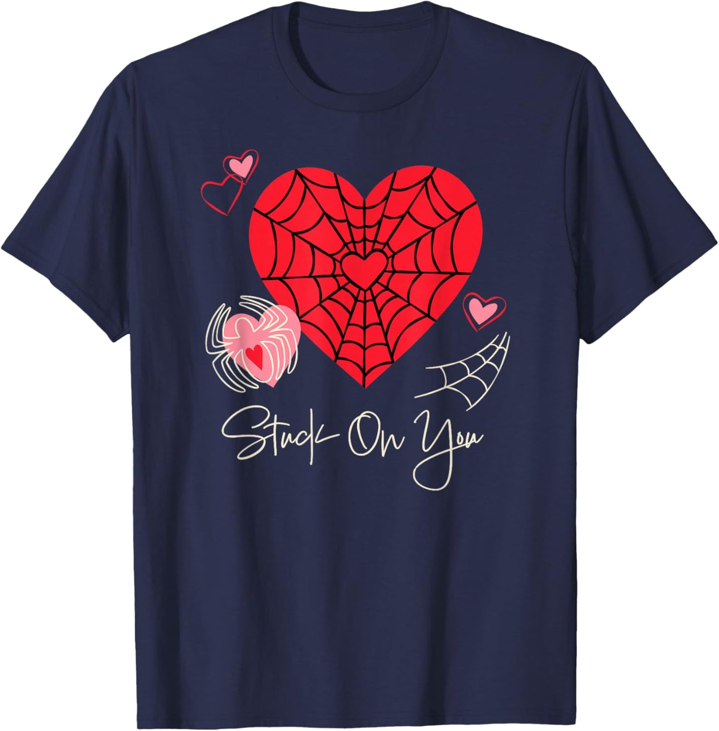 Marvel Spider-Man Stuck On You Valentine's Day Heart T-Shirt - T-Shirt | Navy