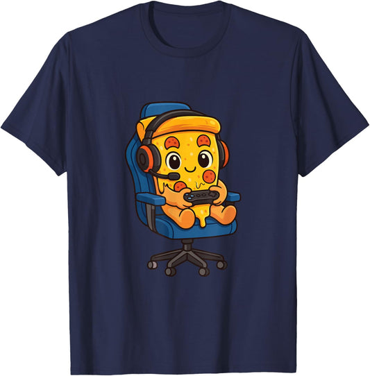 Gamer Pizza - Food Lover Pizza Baker Italian Food T-Shirt - T-Shirt | Navy