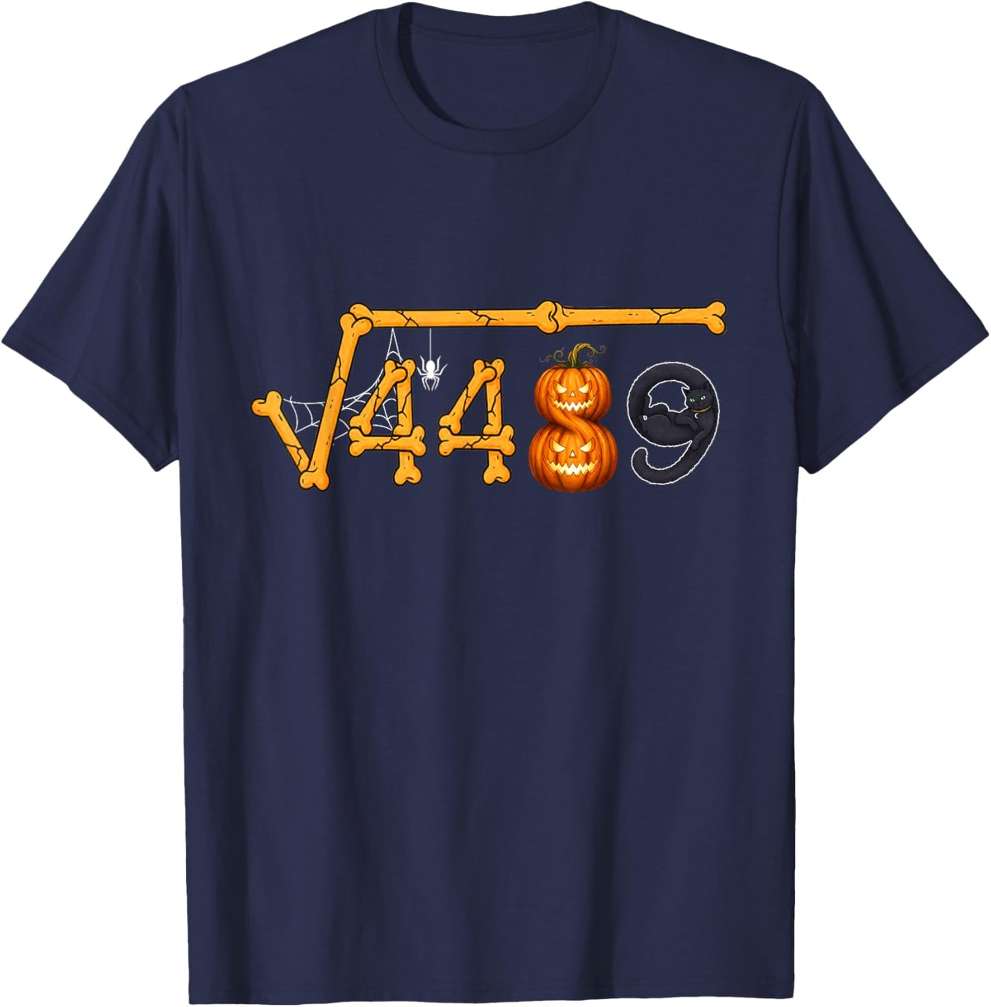 67 Six Seven Meme Square Root 4489 Math Teacher Halloween T-Shirt - T-Shirt | Navy