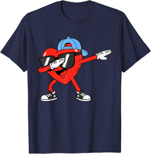 Valentines Day Dabbing Heart Dab Boys Teen Toddler Kids T-Shirt - T-Shirt | Navy