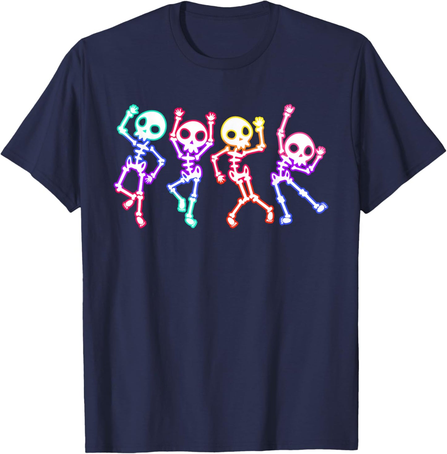 Glow in The Halloween Night Skeleton Funny Dancing Skeleton T-Shirt - T-Shirt | Navy