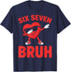 Six Seven Bruh Dabbing Heart Valentine Funny Boys T-Shirt - T-Shirt | Navy
