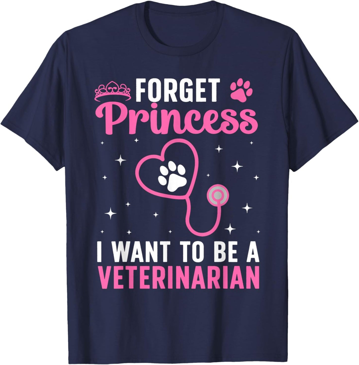 Cute Veterinarian Art Girls Veterinarian Student T-Shirt - T-Shirt | Navy