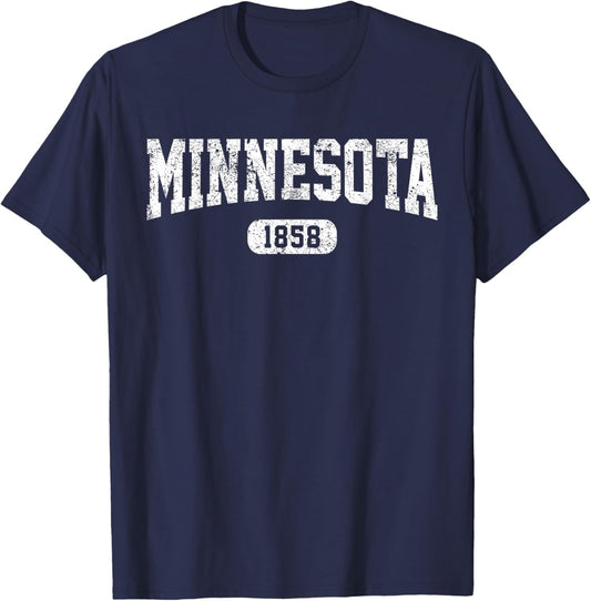 Minnesota Throwback MN State Vintage Est. 1858 Minnesota T-Shirt - T-Shirt | Navy