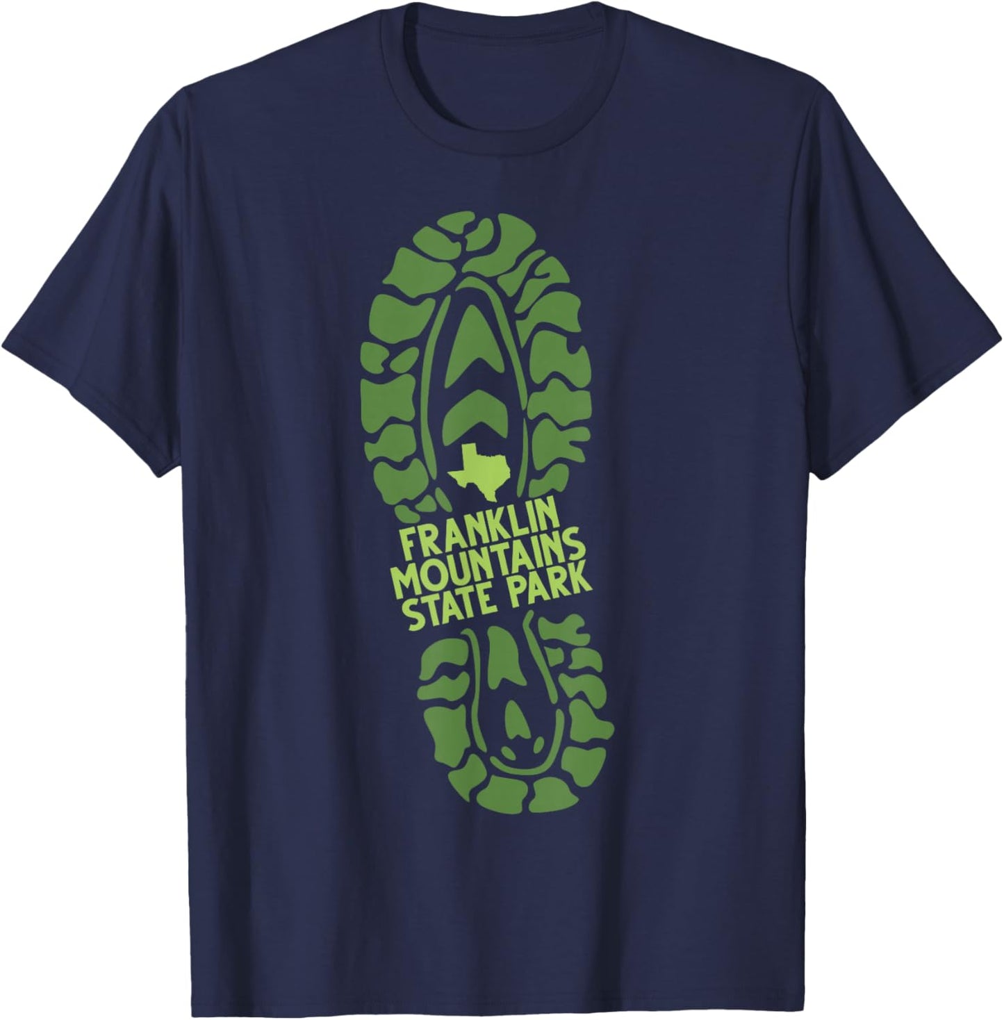 Franklin Mountains State Park Texas TX Hiking Boot Print T-Shirt - T-Shirt | Navy
