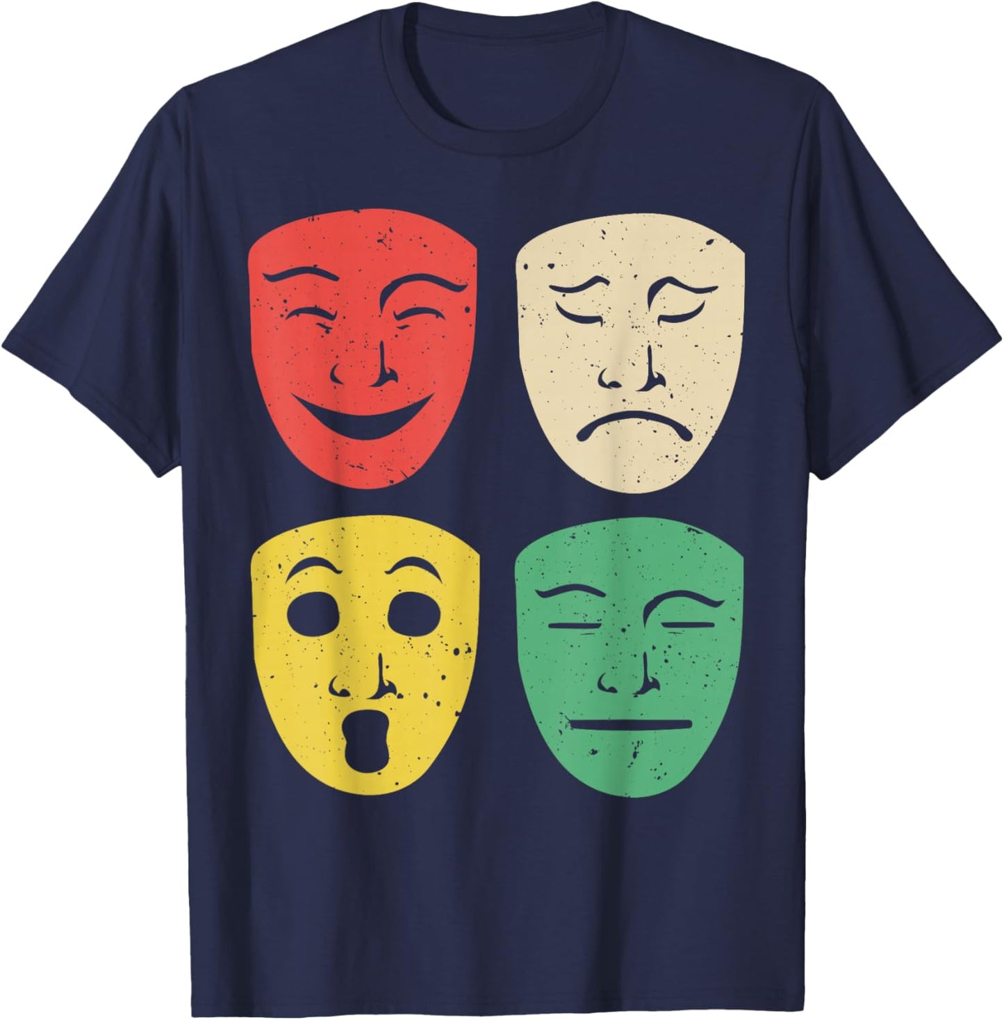 Cool Musical Theater Art Women Broadway Mask Theatre T-Shirt - T-Shirt | Navy