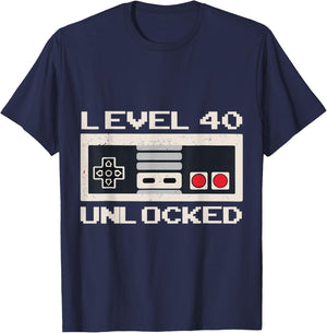 Unlock Level 40 Years Ago 40th Birthday Shirts Men T-Shirt - T-Shirt | Navy