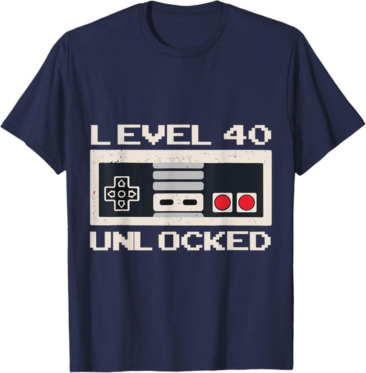 Unlock Level 40 Years Ago 40th Birthday Shirts Men T-Shirt - T-Shirt | Navy