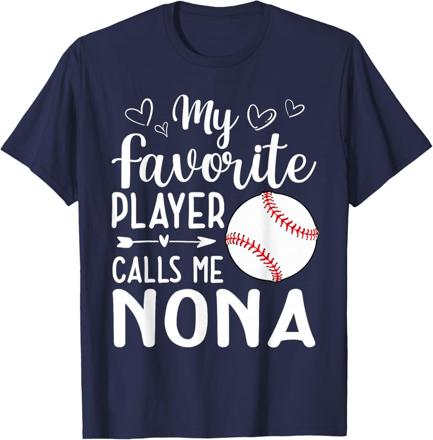 My Favorite Player Calls Me Nona Baseball Player T-Shirt - T-Shirt | Navy