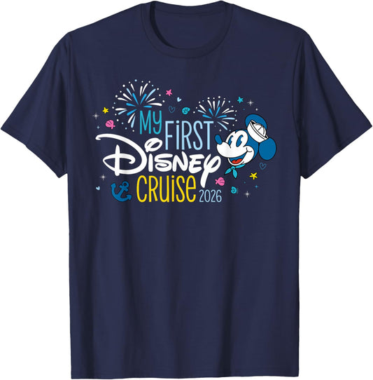 Disney Mickey Mouse My First Disney Cruise 2026 Fireworks T-Shirt - T-Shirt | Navy