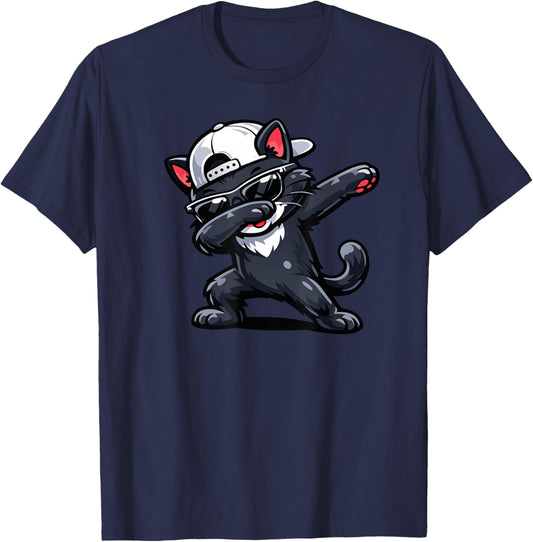 Dabbing Cat T-Shirt - T-Shirt | Navy