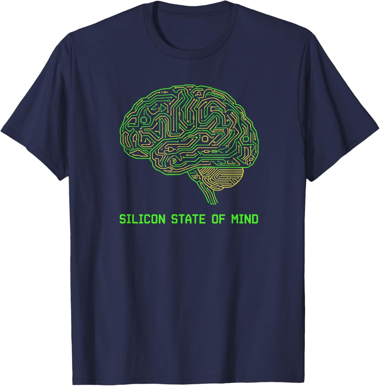 Silicon State of Mind Engineer PCB Brain Design T-Shirt - T-Shirt | Navy
