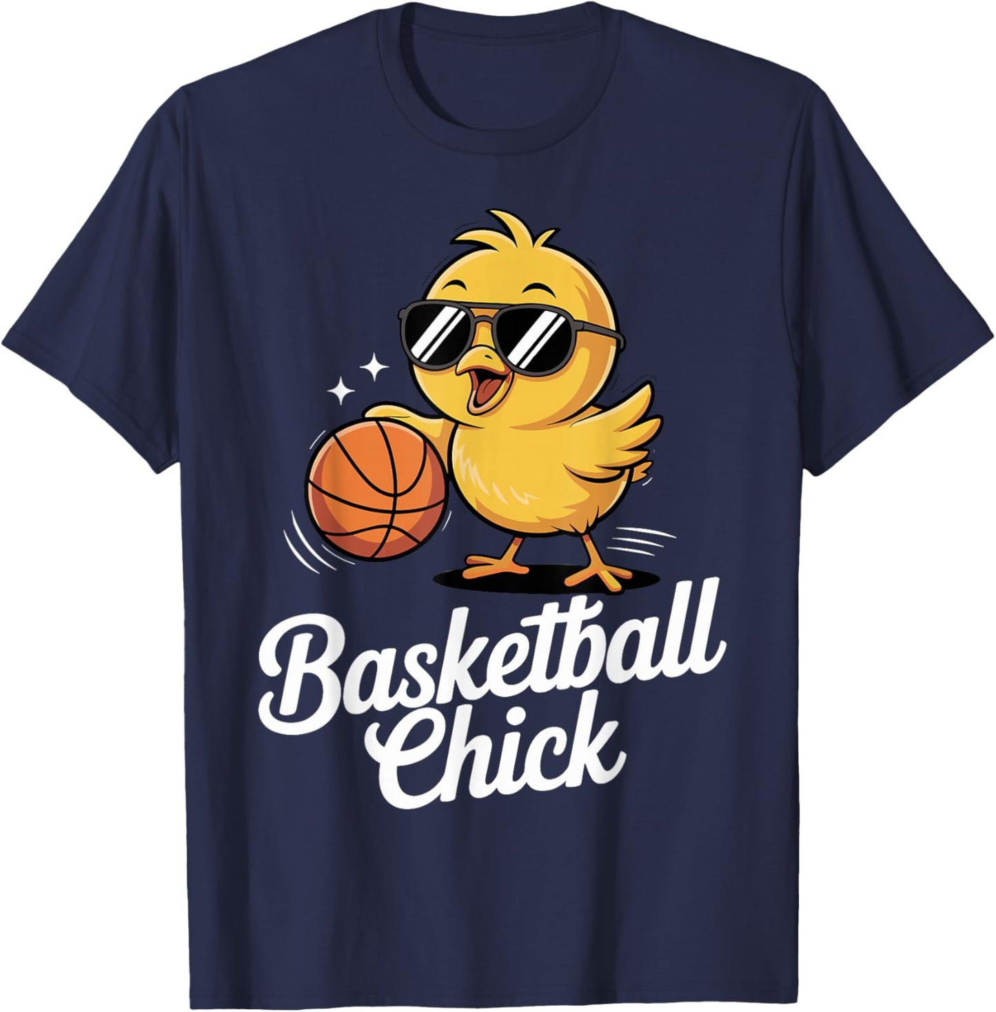 Basketball Chick Funny Cute Sports Girl Player T-Shirt - T-Shirt | Navy