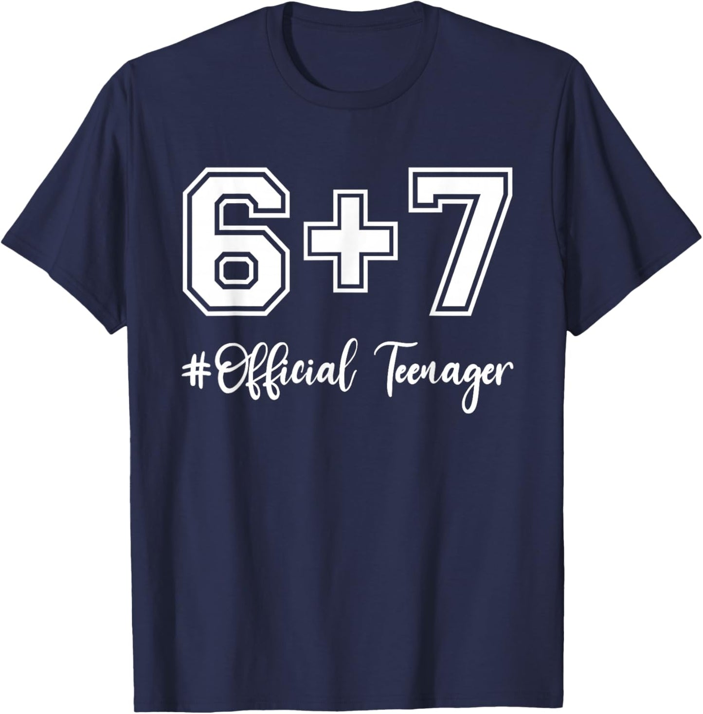 Funny 13th Birthday Official Teenager 6+7 Year Old Boys Kids T-Shirt - T-Shirt | Navy
