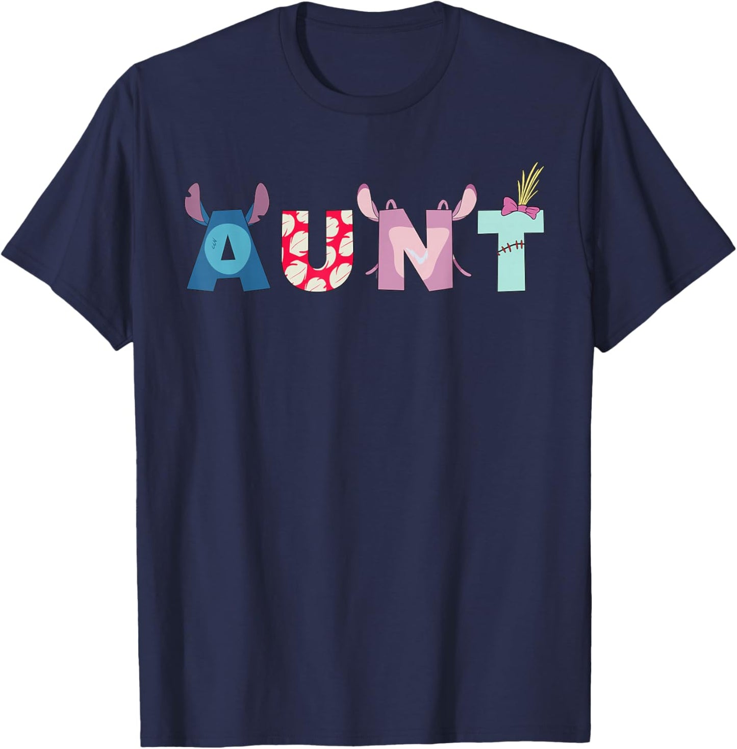 Disney Lilo & Stitch Aunt Birthday Gift Family Disney Trip T-Shirt - T-Shirt | Navy