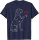 Boxer Lover Dog Art Boxer Holding Heart Valentines T-Shirt - T-Shirt | Navy