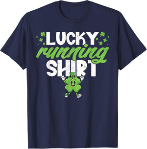 Lucky Running Shirt St Patrick’s Day Runner Gym Workout T-Shirt - T-Shirt | Navy