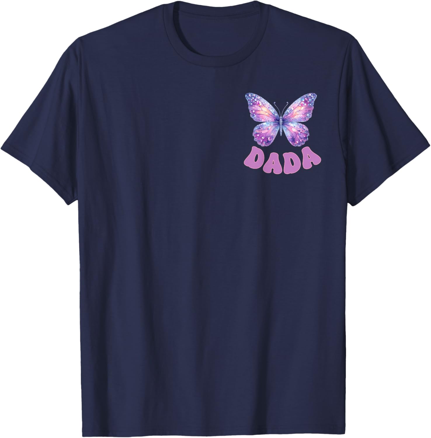 Dada of The Birthday Girl Butterfly Party Matching Family T-Shirt - T-Shirt | Navy