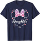 Disney Minnie Mouse Daughter Polka Dot Bow Floral T-Shirt - T-Shirt | Navy