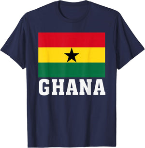 Ghana Flag Patriotic National Roots Souvenir T-Shirt - T-Shirt | Navy