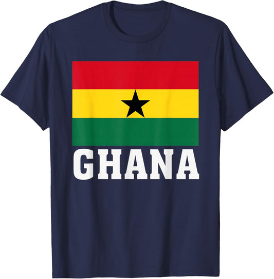 Ghana Flag Patriotic National Roots Souvenir T-Shirt - T-Shirt | Navy