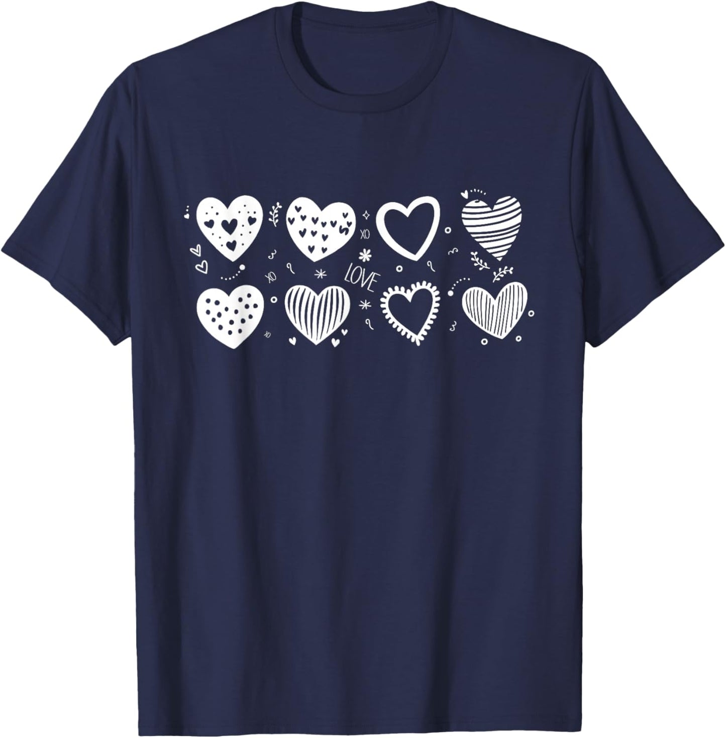 Valentine's Day Hearts T-Shirt - T-Shirt | Navy