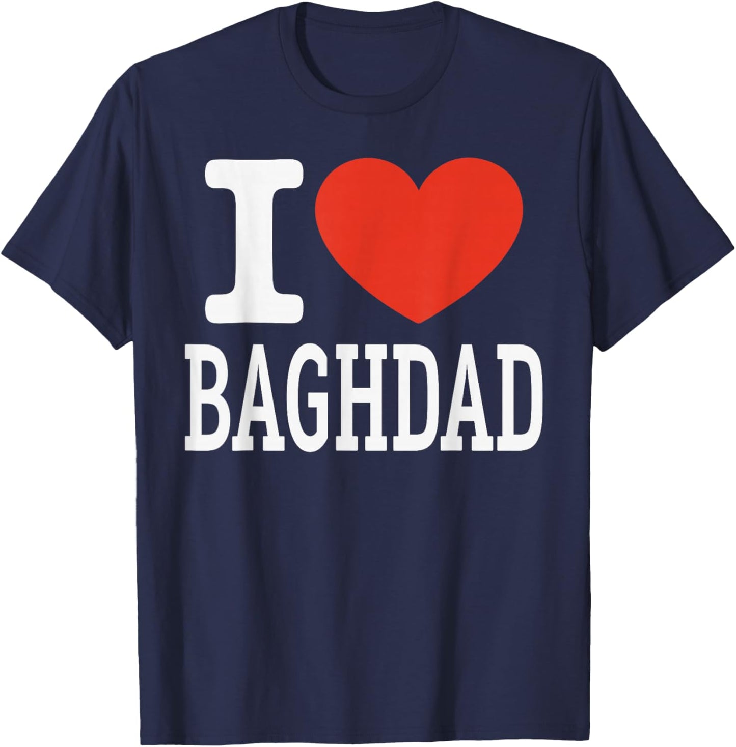 I Love Baghdad City Heart Graphic Souvenir Travel T-Shirt - T-Shirt | Navy