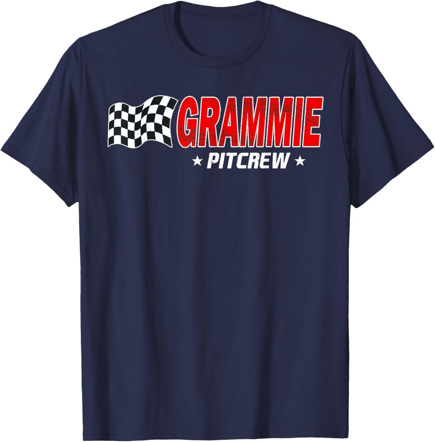 Grammie Pit Crew Race Car Birthday Family Racing T-Shirt - T-Shirt | Navy