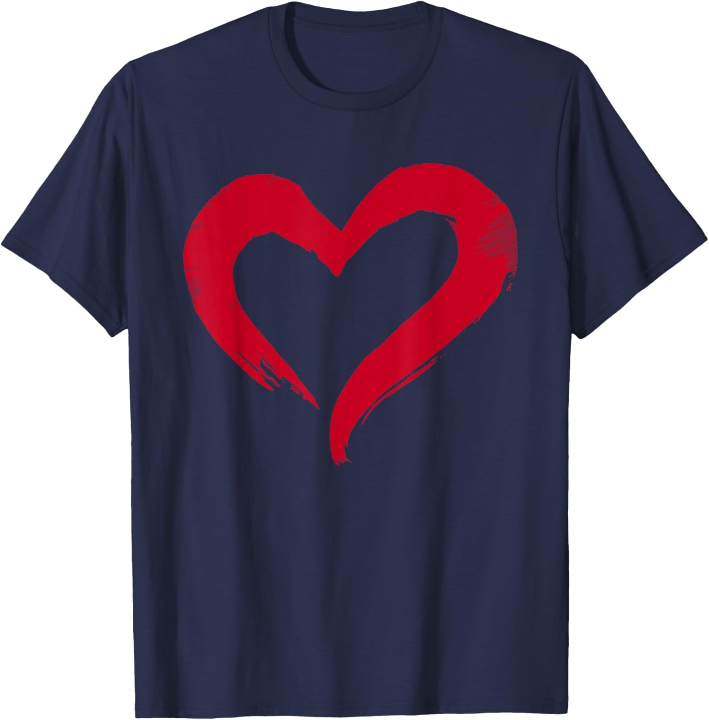Valentines Day Heart Love Couple Romantic Graphic T-Shirt - T-Shirt | Navy