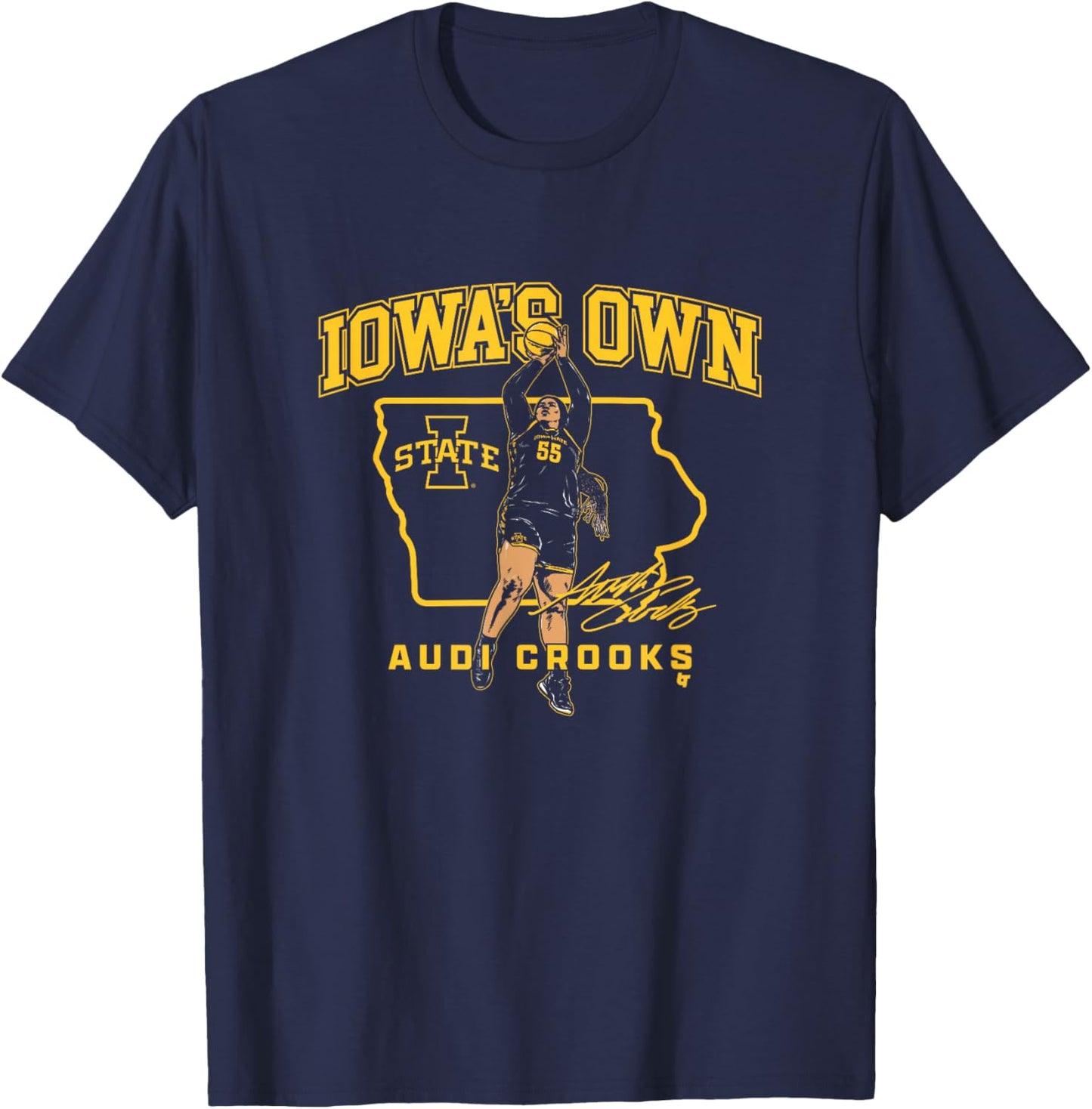 Audi Crooks - State Star - Iowa State Basketball T-Shirt - T-Shirt | Navy