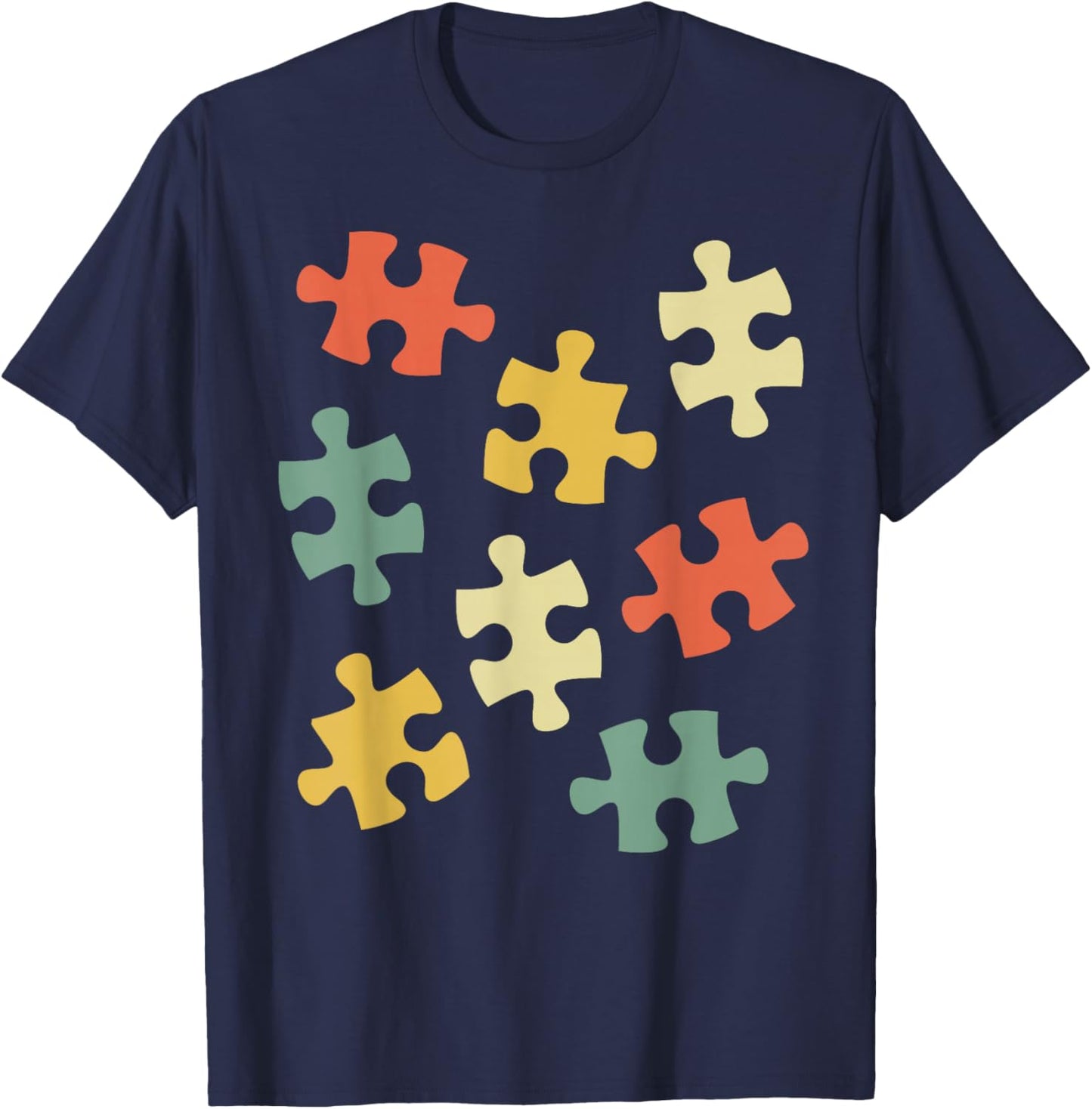 Retro Jigsaw Puzzle T-Shirt - T-Shirt | Navy
