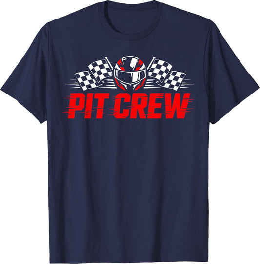 Pit Crew Birthday Party for Family Matching Race Car Racing T-Shirt - T-Shirt | Navy