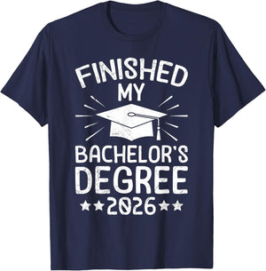 Bachelor's Examination Finished Bachelors Degree 2026 T-Shirt - T-Shirt | Navy