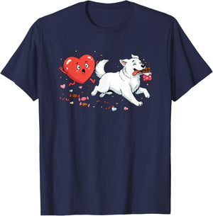 Funny Great Pyrenees Heart Valentine Dog Kids T-Shirt - T-Shirt | Navy