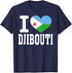 I Love Djibouti Heart Souvenir Lovers Pride Travel T-Shirt - T-Shirt | Navy