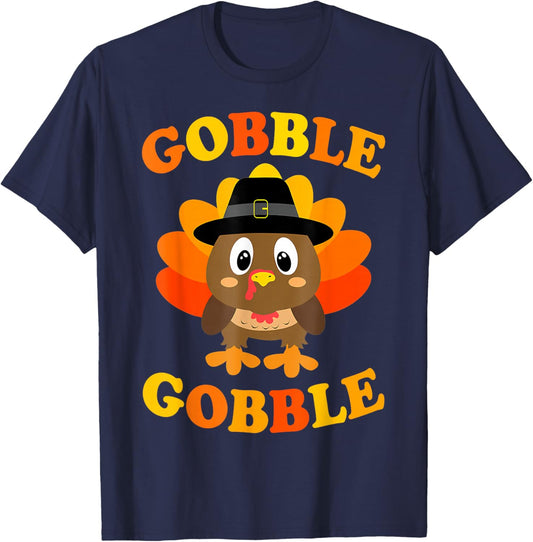 Funny Thanksgiving Gobble Turkey Family Matching Men Women T-Shirt - T-Shirt | Navy