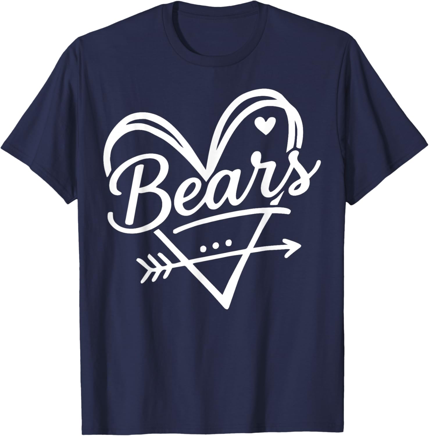 Retro Bears Heart Cute Name Graphic Gift Women Kids T-Shirt - T-Shirt | Navy