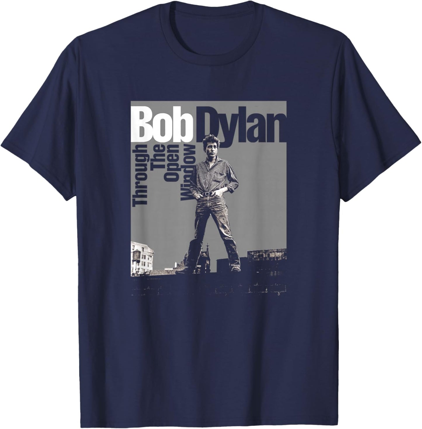 Official Bob Dylan Exclusive Through The Open Window T-Shirt - T-Shirt | Navy