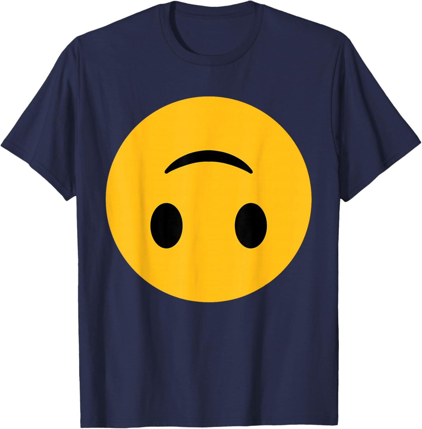 Funny Emoticon Smiling Upside Down Face Silly Sarcasm T-Shirt - T-Shirt | Navy