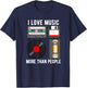 I Love Music More Than People Funny Music Lover T-Shirt - T-Shirt | Navy