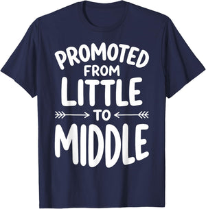 Promoted from Little to Middle T-Shirt - T-Shirt | Navy