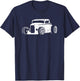 Thirties Style Hotrod Car Silhouette Distressed Design T-Shirt - T-Shirt | Navy